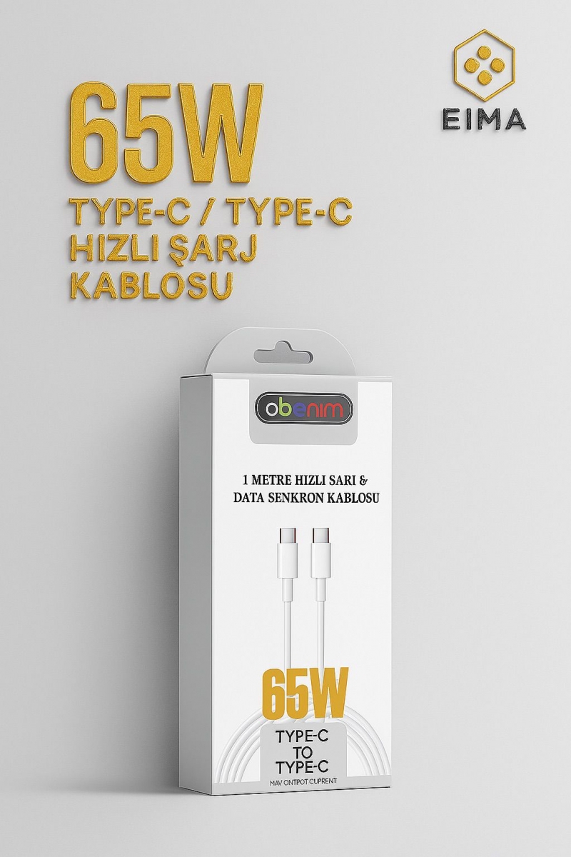 EIMA 65W TYPE-C/TYPE-C HIZLI ŞARJ KABLOSU 1M