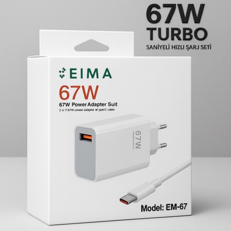 EIMA 67 W TURBO SANİYELİ HIZLI ŞARJ SETİ
