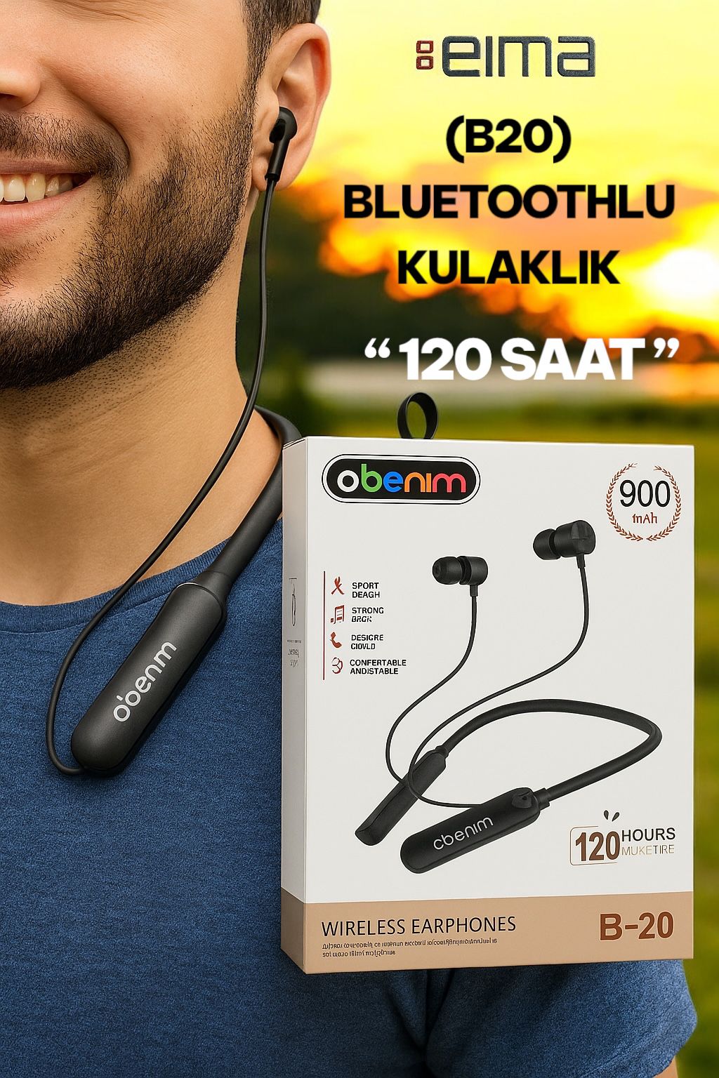EIMA (B20) BLUETOOTHLU KULAKLIK '120 SAAT' WIRELESS EARPHONES