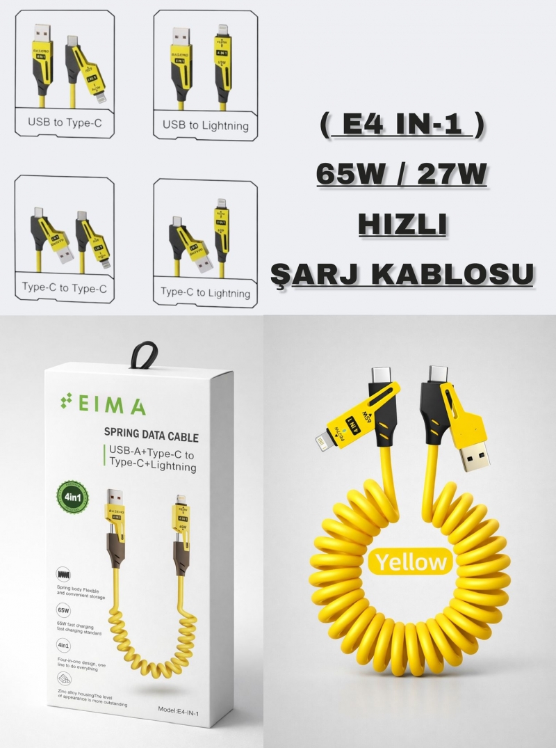 EIMA (E4 IN-1) 65W / 27W HIZLI ŞARJ KABLOSU