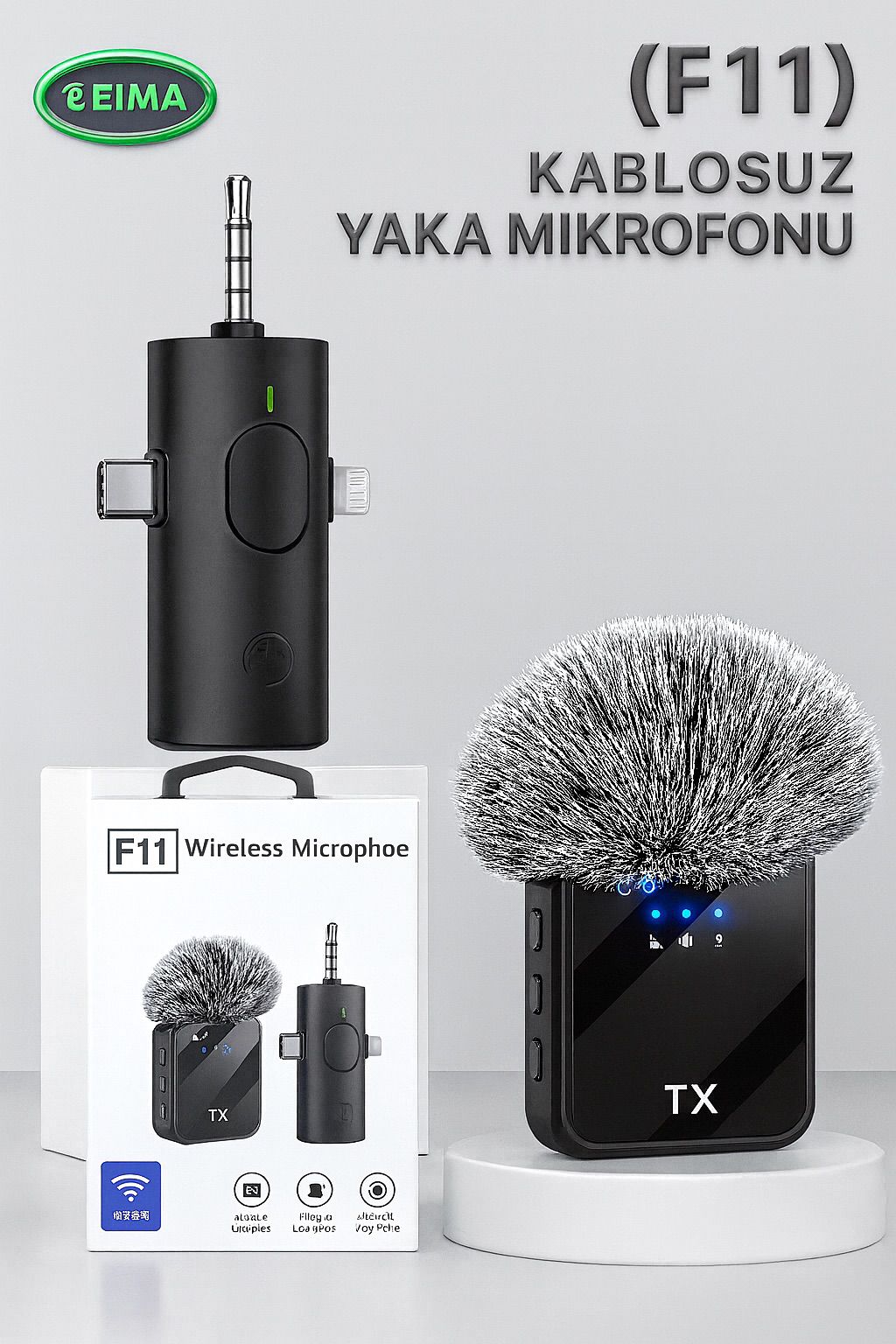 EIMA (F11) KABLOSUZ YAKA MİKROFONU