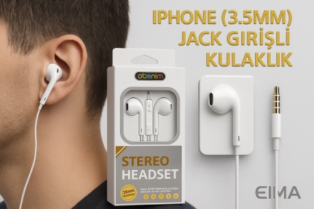 EIMA IPHONE (3.5MM) JACK GİRİŞLİ KULAKLIK STEREO HEADSET