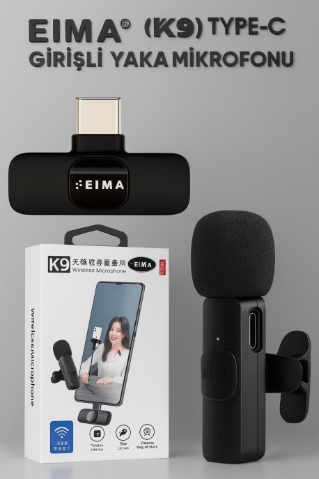 EIMA (K9) TYPE-C GİRİŞLİ YAKA MİKROFONU