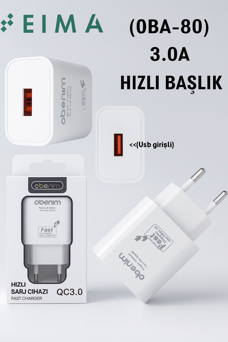 EIMA OBA-80 3.0A USB GİRİŞLİ HIZLI BAŞLIK