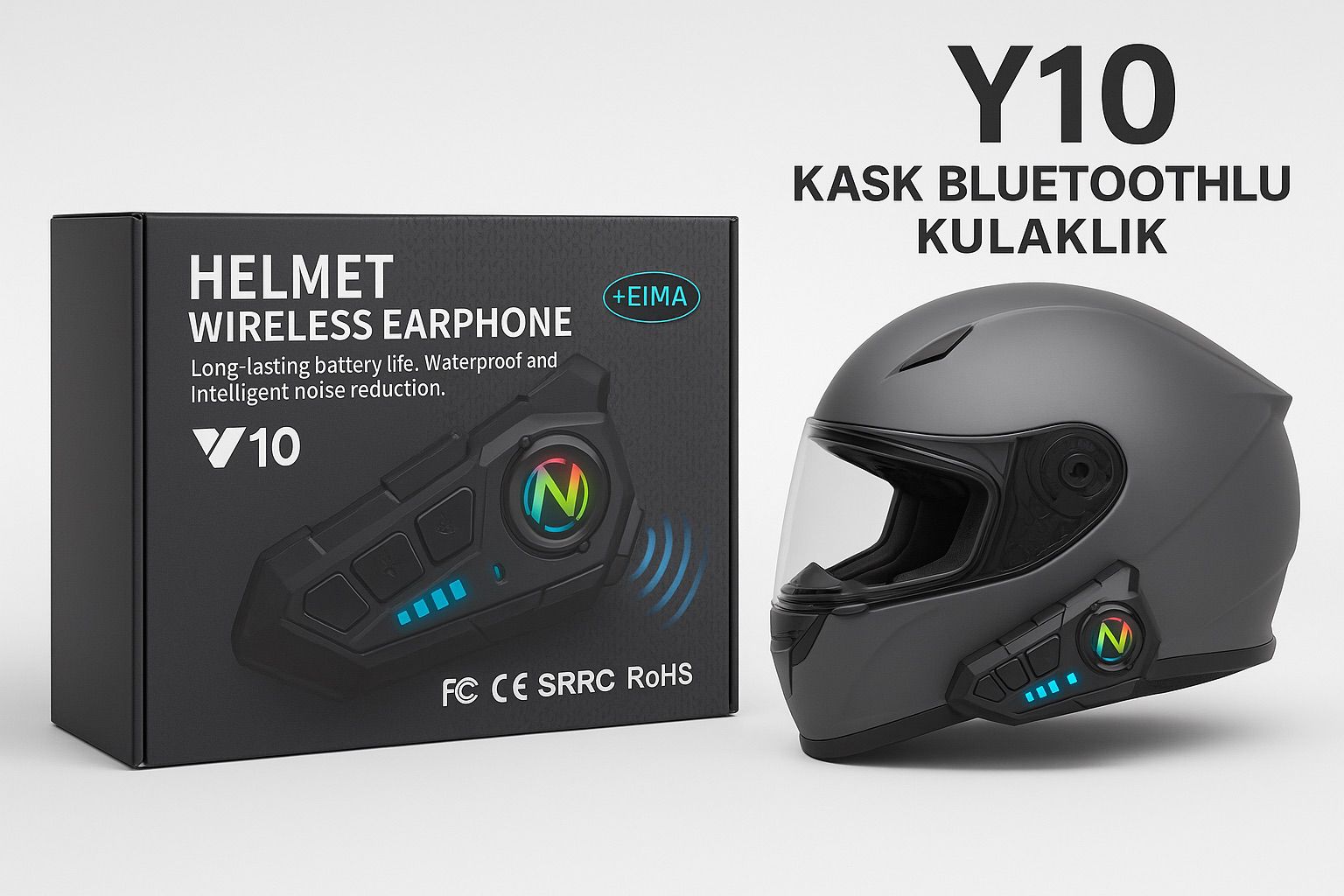 EIMA (Y10) KASK BLUETOOTHLU KULAKLIK WIRELESS EARPHONE