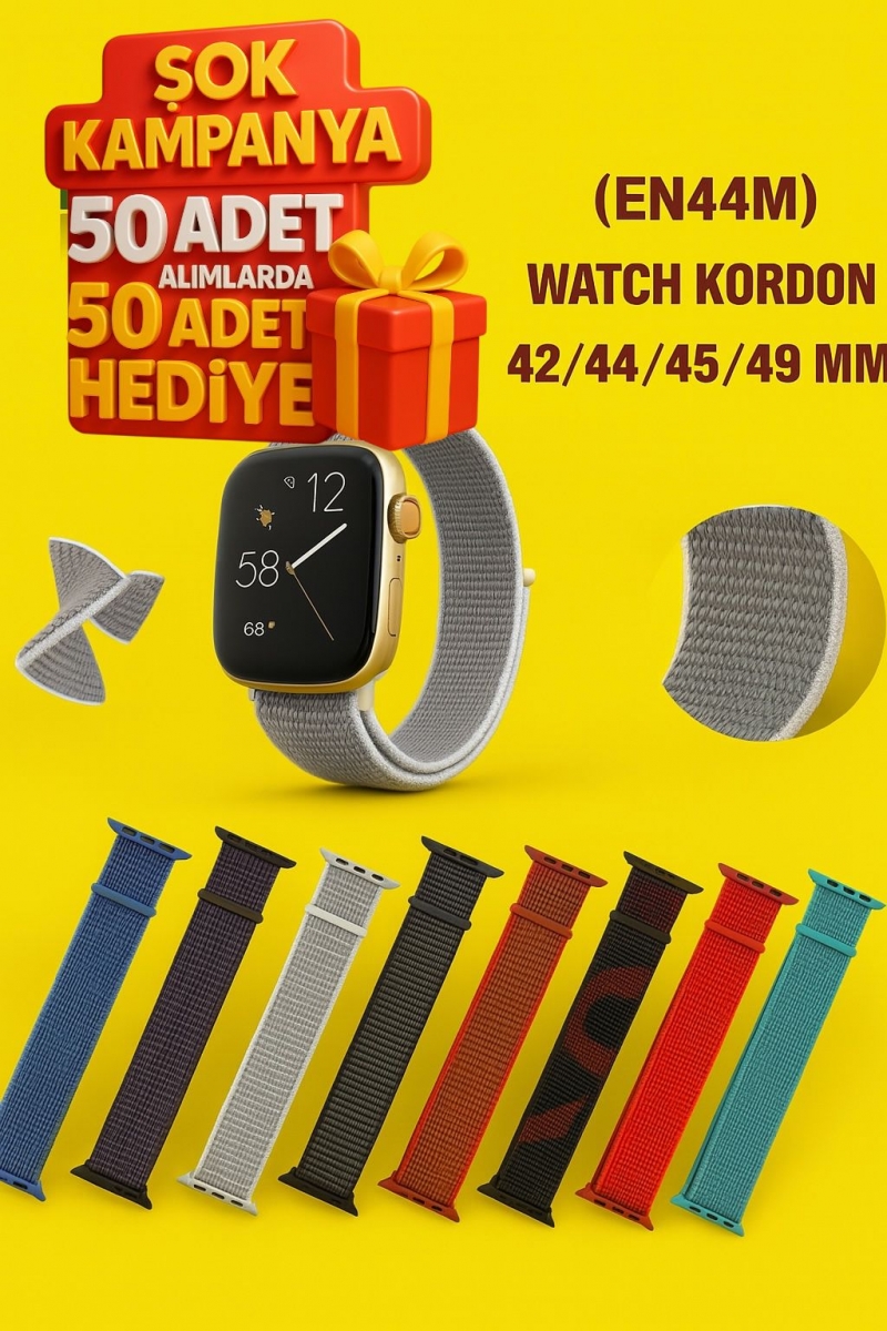 (EN44M) WATCH KORDON 42/44/45/49 MM TAK ÇIKAR ÖZELLİKLİ HASIR MODEL TURKUAZ