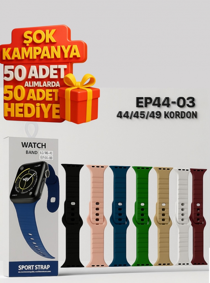 (EP44-03) WATCH KORDON 44/45/49 MM TAK ÇIKAR ÖZELLİKLİ PLASTİK AYARLANABİLİR LACİVERT