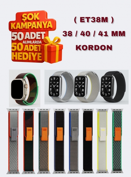 (ET38M) WATCH KORDON 38/40/41 MM TAK ÇIKARLI VE ÇITÇITLI FULL SİYAH