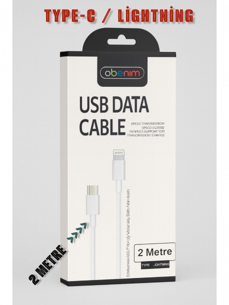 OBENIM TYPE-C/LİGHTNING USB DATA CABLE 2M