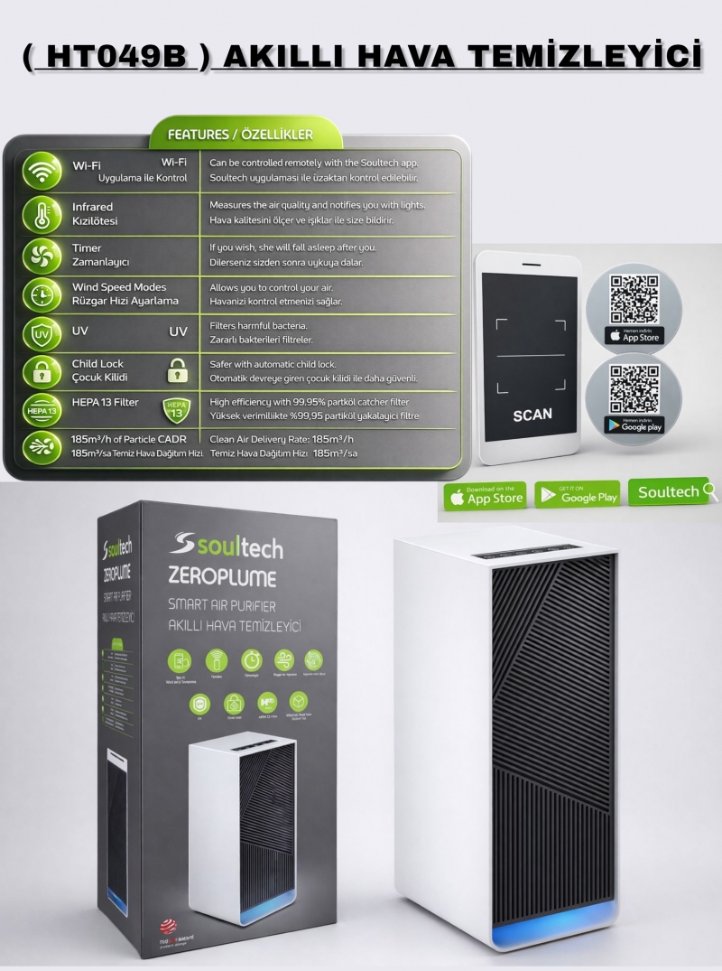 SOULTECH (HT049B) AKILLI HAVA TEMİZLEYİCİ