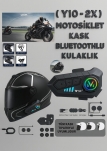 (Y10-2X) MOTOSİKLET KASK BLUETOOTHLU KULAKLIK 300M