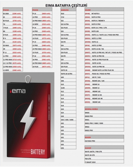 EIMA BATARYA SAMSUNG A30 / A50 / AH50S