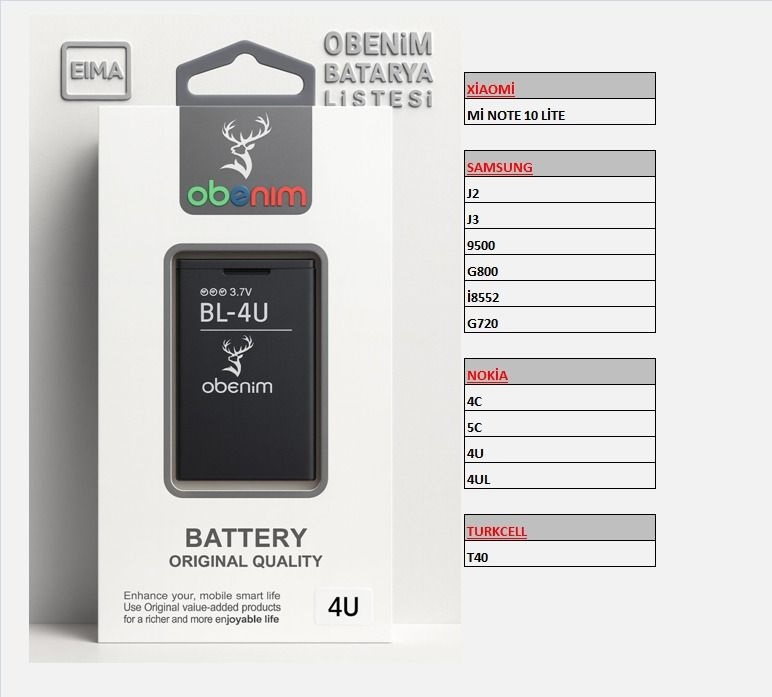EIMA OBENIM BATARYA XİAOMİ Mİ NOTE 10 LİTE