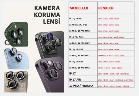 KAMERA KORUMA LENSİ 15 PRO /15 PRO MAX (DÜZ) DARKBLUE-T.BACK-SİLVER-GOLD