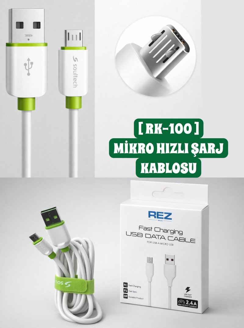 [RK-100] MİKRO HIZLI ŞARJ KABLOSU
