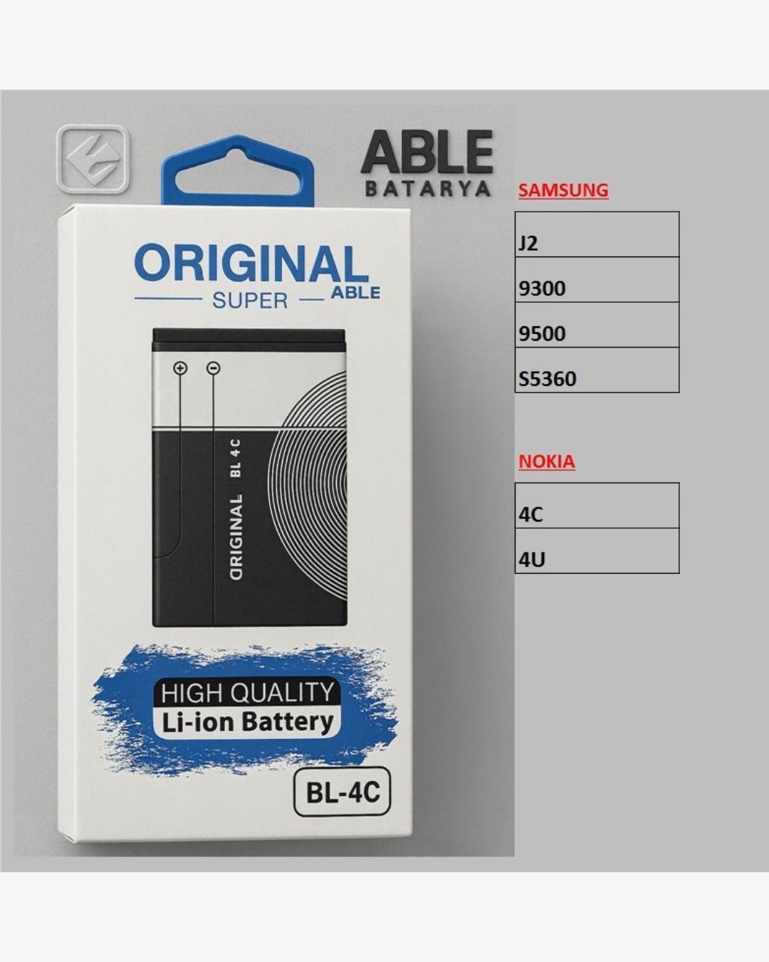 ABLE BATARYA SAMSUNG S5360