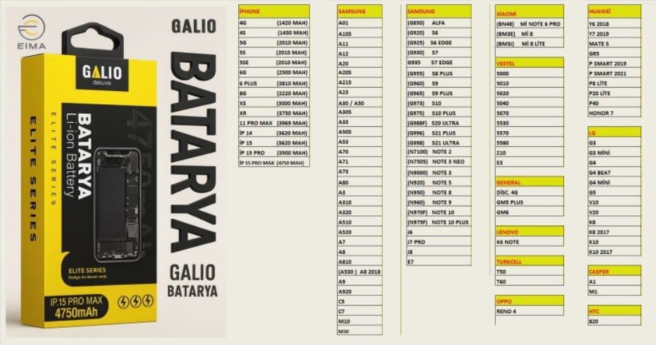 GALIO BATARYA XİAOMİ (BM3J) Mİ 8 LİTE