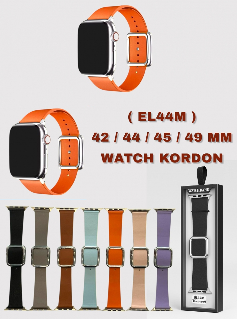 (EL44M) 42/44/45/49 MM WATCH KORDON KEMERLİ SİYAH