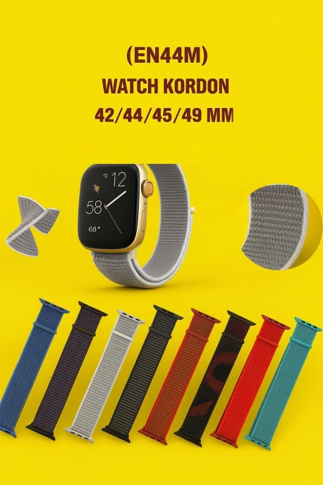 (EN44M) WATCH KORDON 42/44/45/49 MM TAK ÇIKAR ÖZELLİKLİ HASIR MODEL ANTRASİT