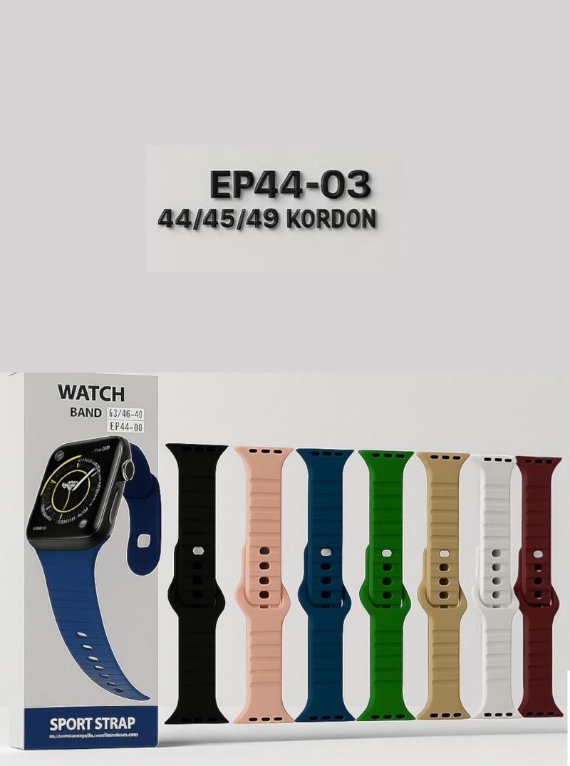 (EP44-03) WATCH KORDON 44/45/49 MM TAK ÇIKAR ÖZELLİKLİ PLASTİK AYARLANABİLİR SİYAH