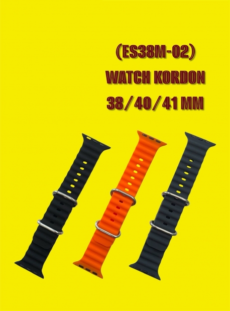 (ES38M-02) DALGA DESENLİ KORDON 38/40/41 MM PLASTİK AYARLANABİLİR SÜRGÜLÜ FÜME