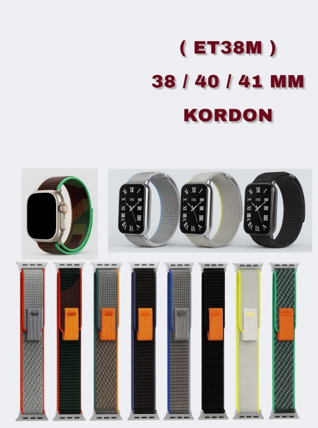 (ET38M) WATCH KORDON 38/40/41 MM TAK ÇIKARLI VE ÇITÇITLI FULL SİYAH
